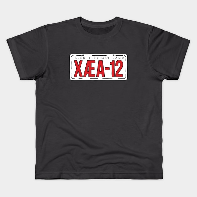 X Æ A-12 Licence Plate Kids T-Shirt by Roufxis